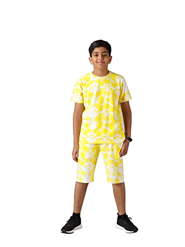 Image of KiddoPanti Boys Tie & Dye Print Tee & Shorts Set