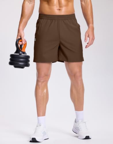 Image of GGJ Men's Lightweight Athletic Shorts with 2 Zipper Pockets 7 inch /9 inch /5 inch Gym Workout Running Quick Dry Tennis Shorts for Men
