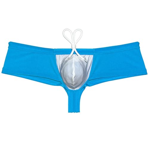 Sport Men Solid Contour Pouch Swimsuit Brazilian Bikini Swim Briefs Shiny Half Hip Swimwear Surf Skimpy Trunks4