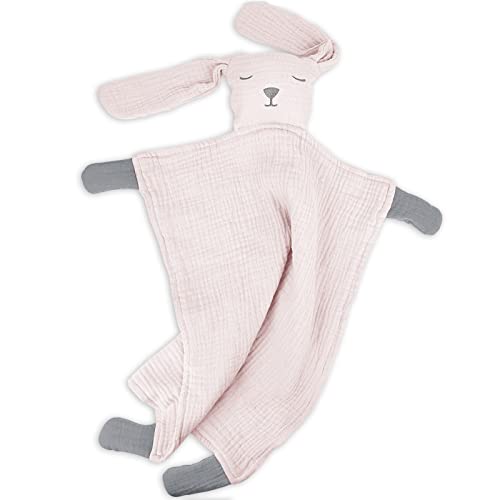 Image of lulumoon Puppy Security Blanket: Skin-Friendly Muslin Lovey for Travel & Daycare - Snuggle Lovie for Self-Soothe