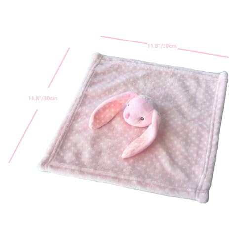 Image of CREVENT Cozy Plush Baby Security Blanket Loveys for Baby Girls Boys, Stuffed Animal Ring Rattle Shaker Toy for Newborns (Bunny)