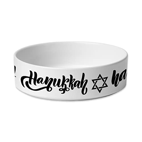 Happy Hanukkah Pet Bowl - Holiday Dog Bowl - Unique Pet Food Bowl