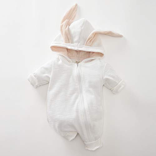 Newborn Baby Boy Girl Romper Cotton Cute Bunny Long Sleeves Zipper Hoodie Infant Bodysuits Jumpsuit Outwear3