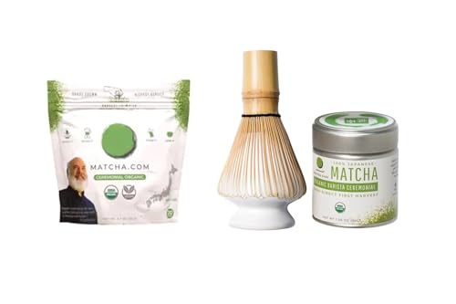 Té matcha ceremonial 20g con set de té mini blanco miniatura 1