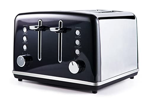 GDSCS Toaster 4 Slices Commercial Household Multifunctional Breakfast Machine Automatic Toaster Suitable For 220-240 (V) Voltage (Color : Black)
