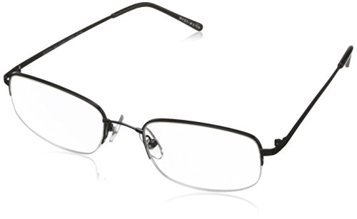 Foster Grant Men's Hf11 Rectangular Reading Glasses, Shiny Gun/Transparent, 52 mm, +2.50