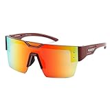 FEISEDY Sunglasses Men Women, Big Oversized Square Frame,UV400 Mirrored Sun Glasses, Cycling Driving Fishing Hiking B0064
