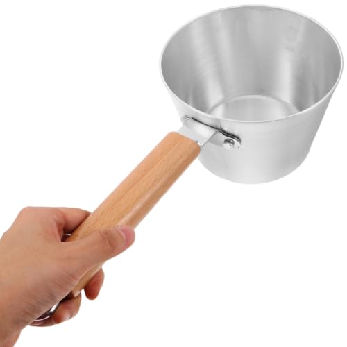 Cacerola de aluminio con mango largo y asas de madera para sopa 5