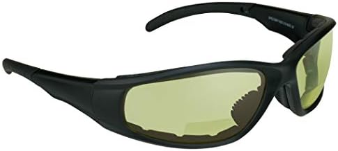 Bikershades Bifocal Safety Motorcycle Glasses Night Yellow Z87 +2.00