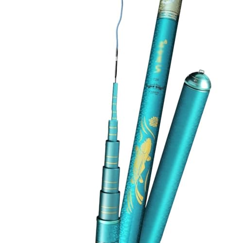 GLigeT Caña de Pescar Caña de Pescar Ligera y de Gran tamaño for Carpas Plateadas y cabezonas, caña de Mano con Anzuelo de 10 m, caña Larga y Plataforma. Accesorios de Pesca(9.0M)