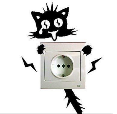 Hacoly Wandschalter Wandsticker Steckdose Wandtattoo Komisch Angst Cat Lichtschalter Wandaufkleber Kunst Wand Aufkleber Dekoration Wandtattoo Wandsticker Cover