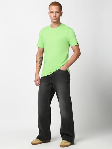 Image of Bewakoof Men's 100% Cotton Solid Regular Fit Half Sleeve Round Neck T-Shirt | Tshirt for Men Cotton| Casual Wear | Street Wear