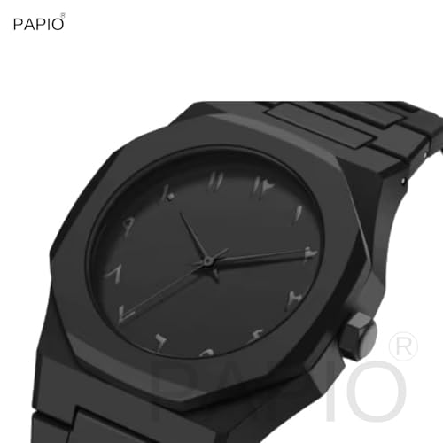 Image of PAPIO Modern Minimalist Polycarbon Analog Unisex Watch, Lightweight Touch Strap