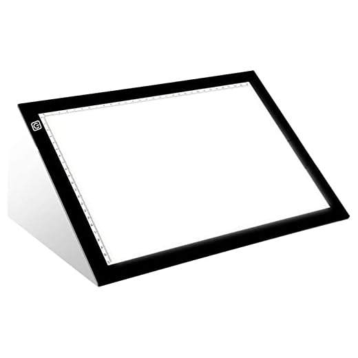 Mesa de Luz para Calcar, Portátil Tableta de Luz Dibujo A4 de Iluminación USB con Brillo Ajustable LED, Mesa de Dibujo Super Delgado para Animación Diseño Dibujo Bocetos Diamond Painting