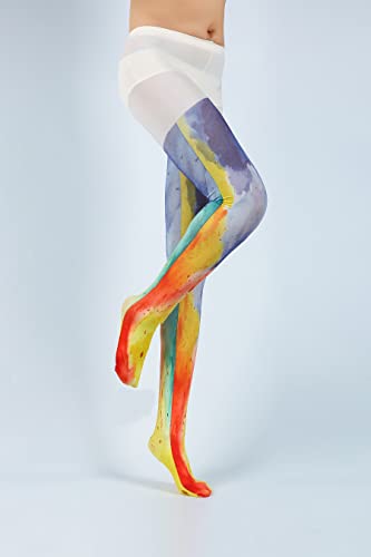 Image of Sahabowi Women Tights, Sheer High Waist Pantyhose, Vintage Control Top Stockings, Siwa opaque print1