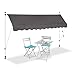 Relaxdays, Gris Store Balcon, Manivelle, Hauteur Réglable, Résistant UV, Polyester, Acier, Embouts, 300 x 120 cm, 300x120 cm