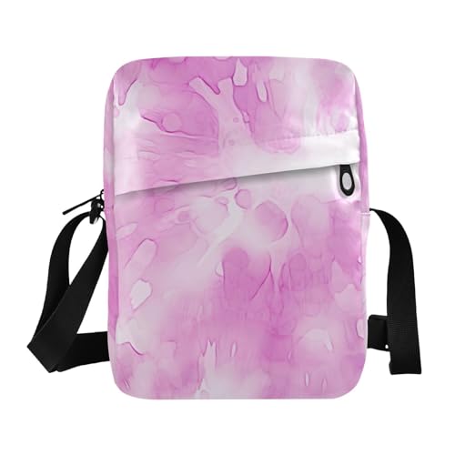 Crossbody Bag Purple Pink Tie Dye Messenger Bag for Women Men Purse Shoulder Bag Satchel Bag with Adjustable Strap 214B0386