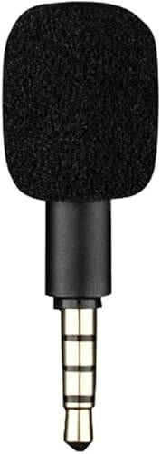 Black 4 Pole Mini Portable Microphone Jack 3.5mm Aux 4 Pole/ 3 Pole Karaoke Mic for Recorder Mobile Smart Phone Computer Laptop Multipurpose, Condenser Microphones