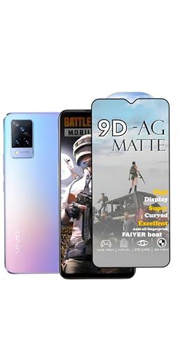 Image of Premium Tempered Glass for Vivo V21 (matte finish glass, Pack of 1) Full Screen Coverage gaming matte Screen Protector Guard (VIVO V21)