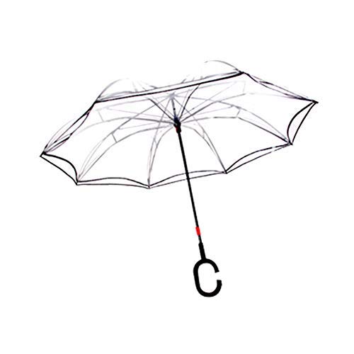 Somedays Parapluie Inversé Transparent Automatique Double Couche C Type Créatif Parapluie Inversé Manuel Pliable