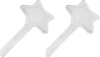 Insider 925 Silver Tiny Star Stud Earrings for Women - Shiny Silver - TLERA6233
