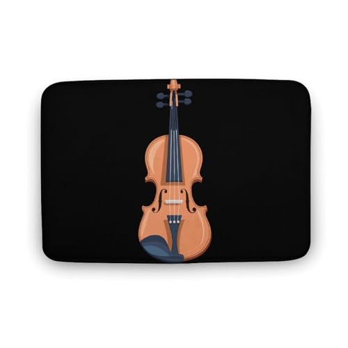 Violin Coral Velvet Rugs Non-Slip Bathroom Rugs Soft Kitchen Rug Floor Carpet for Home Decor 15.7