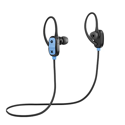 Bluetooth Wireless Earbuds Secure Ear-hook, 7 Hour Playtime, 30 Foot Range, Hands-Free Calling, Sweat Resistant JAM Live Large Earphones Blue