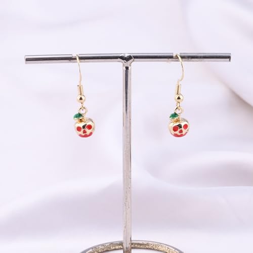 Image of UJIMS EQueen Fans Gift SnowW Poison Apple Enamel Pin Halloween Party Jewelry Poison Inspired Gift (PoisonA earrings)