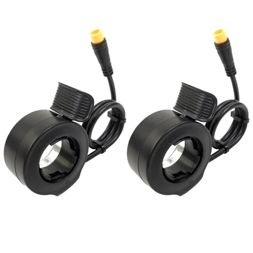Electric Scooter Thumb Throttle, 2 Pcs Speed Control Finger Throttle 7/8inch Finger Throttle Brake Switch Electric Bike Scooters Replacement for Most E Bikes with Sensor Controller (22mm)