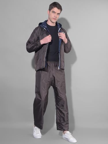 Image of Dollar Rainguard Men's PVC Full Sleeve Solid Reversible Sporty Raincoat Set With Adjustable Hood and Pocket
