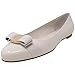Produktbild SALVATORE FERRAGAMO Damen Varina Knöchelhohe Leder-Ballerinas flach, Wei (New Bianco Ottico Patent), 36 EU