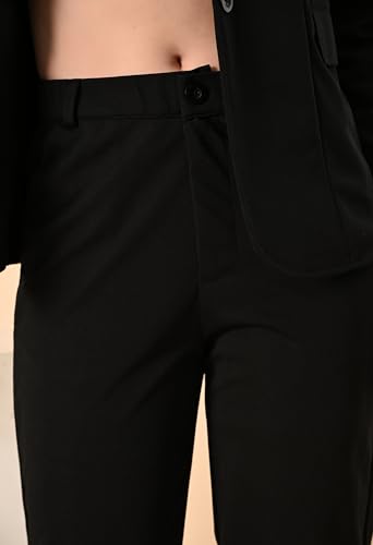 Image of Women's 3-Piece Suit Set | Solid Cotton Blend Blazer, Trousers & Camisole Top | Professional Office & Business Wear Outfit
