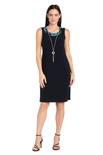 R&M Richards 2PC Sheath Dress & Foil Print Sheer Jacket W/ ¾ Sleeves2