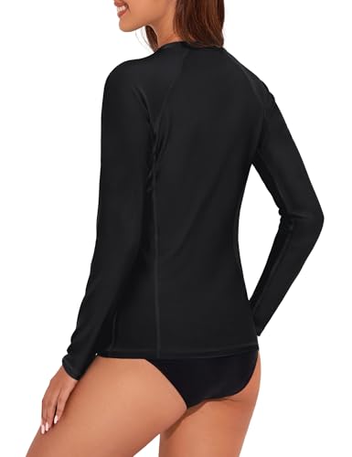 Tournesol Women's Rash Guard Long Sleeve Swim Shirts UPF50+ SPF Sun Protection Swimsuit V Neck Rashguard Swimwear Top3