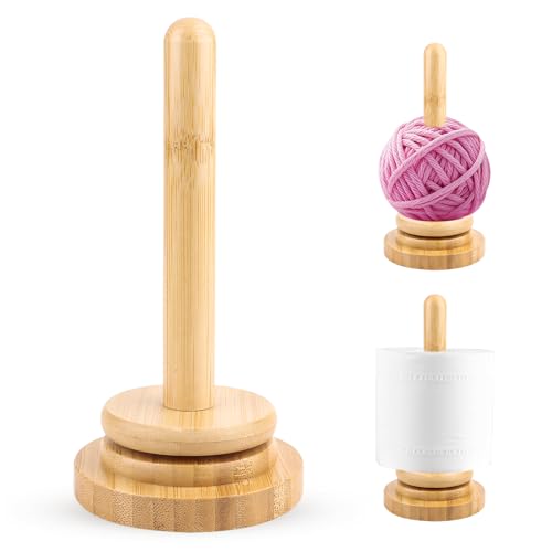 Tragbarer Garnhalter aus Holz Wollabwickler Wollhaspel Rotierender Wollknäuelhalter Wollknäuelhalter Holz Handgefertigter Garnkugelhalter zum Stricken Drehbarer Vertikaler Garnaufbewahrung