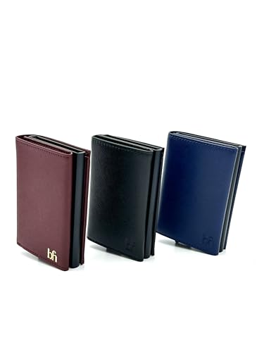 Minimalist Slim Pop Up Wallet for 6-8 Credit Cards, Card Holder,Billfold RFID,Genuine Leather for Men (Black)4