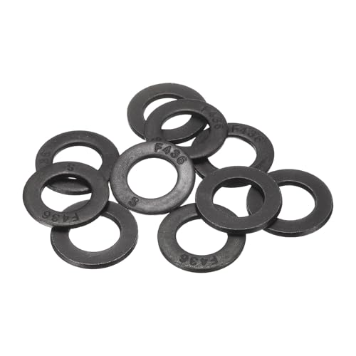 Rondelles plates noires 1,9 cm | Lot de 10 en acier 45 d'un diametre exterieur de 37 mm pour vis
