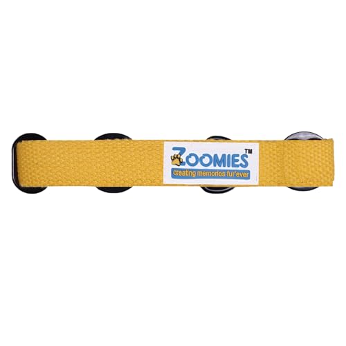 Image of ZOOMIES Martingale Dog Collar, Premium Soft Padded Cotton, No-Pull Training Design, Medium, Yellow, 45 x 2.5 cm
