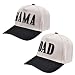 Bofemgt Mom and Dad Hats - 3D Embroidered Adjustable Cotton Baseball Caps Gift for Couples New Parents Black