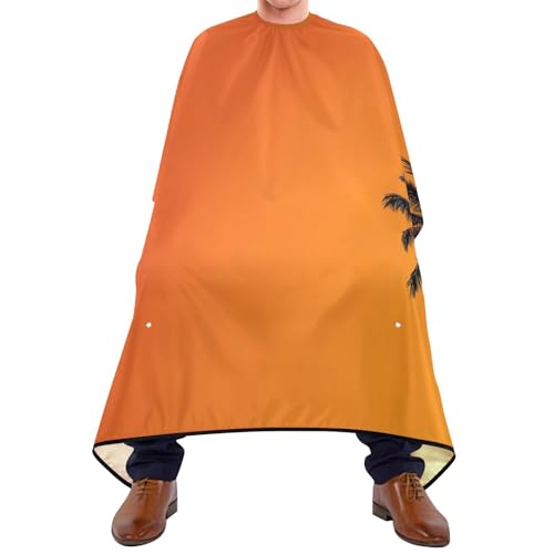 Capa de barbero impermeable 55 x 65 pulgadas naranja miniatura 2