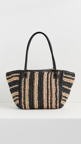 Madewell Women's Mini Black And White Straw Tote2