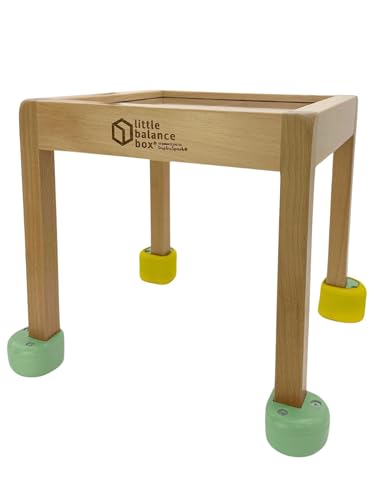 Image of Little Balance Box Push Pull Walker Toy, 2-in-1 No Wheels Spring Feet, Wooden Walker, Girl Boy Toddler Walker with Toddler, Child Activity Table, Green + Booties