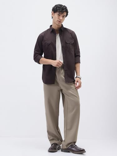 Image of Urbano Fashion Men's Cotton Full Sleeve Regular Fit Casual Solid Shirt