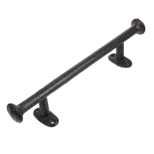 CORHAD Manija de Puerta de Jardín de Hierro Fundido Negro Estilo Retro Europeo Tirador Largo de Metal 4 Tornillos para Uso en Puertas Exteriores y Graneros