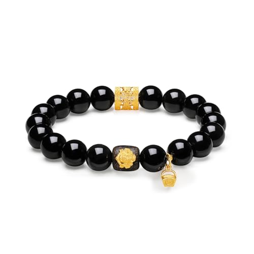 Bracelet obsidienne et argent extensible pour look quotidien