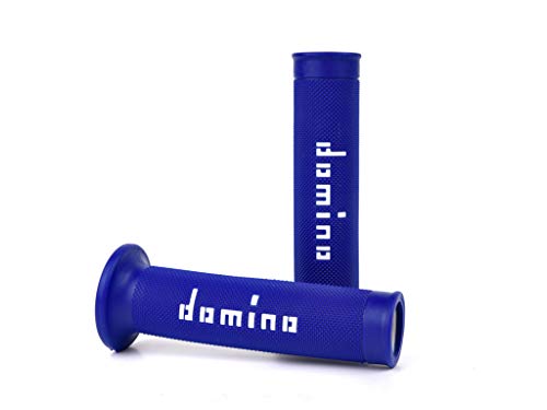 Domino poignée caoutchouc bleu blanc la qualité italienne sur votre guidon