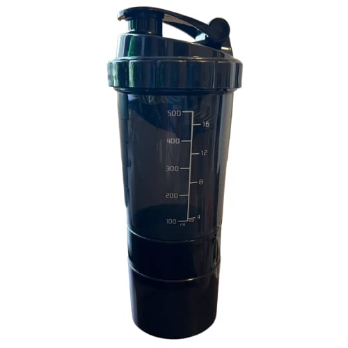 5 Piece Shaker Bottle, 500 ML, Pill Divider, Supplement Divider, Dishwasher Safe, Great For Workouts