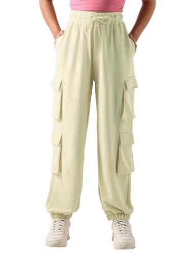 Image of Bewakoof Women's Cotton Super Loose Fit Joggers|Bewakoof Air 1.0 | Track pants for woman | Lower for women | Multipurpose | Activewear | Utility Pockets | Lightweight & Flexible Elastic Waist | Casual Joggers | Loose Fit