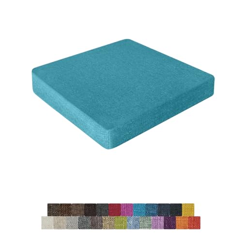 Lsjoaw 座布団 クッション 50X50X3CM 低反発+高反発 クッション 四角 座蒲 正座 スクエア タイプ 椅子 カバー取り外し可能 無地 洗える リビング ダイニング カラー24