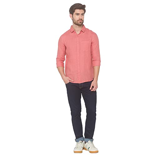 Image of Spykar Slim Fit Mint Green Shirts for Men - Full Sleeves